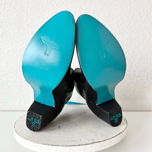 NEW Lane CHELSEA Womens Cowboy Bootie 11 Cowgirl Western Black Short Ankle Boots - Picture 9 of 12